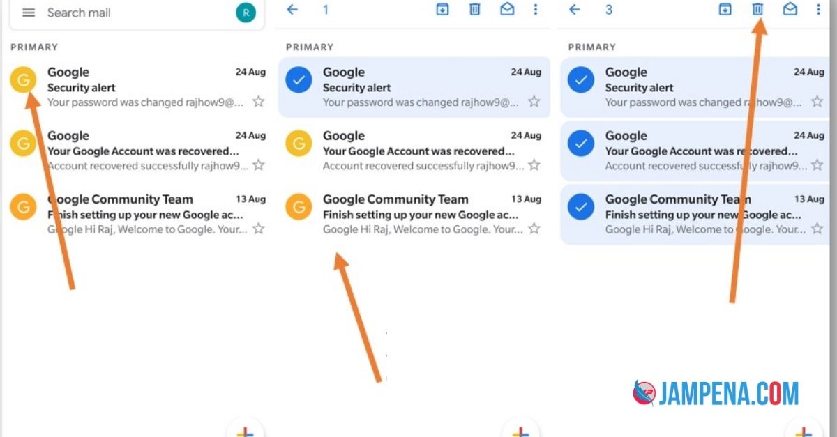 Setting Delete Settings in Gmail Android App