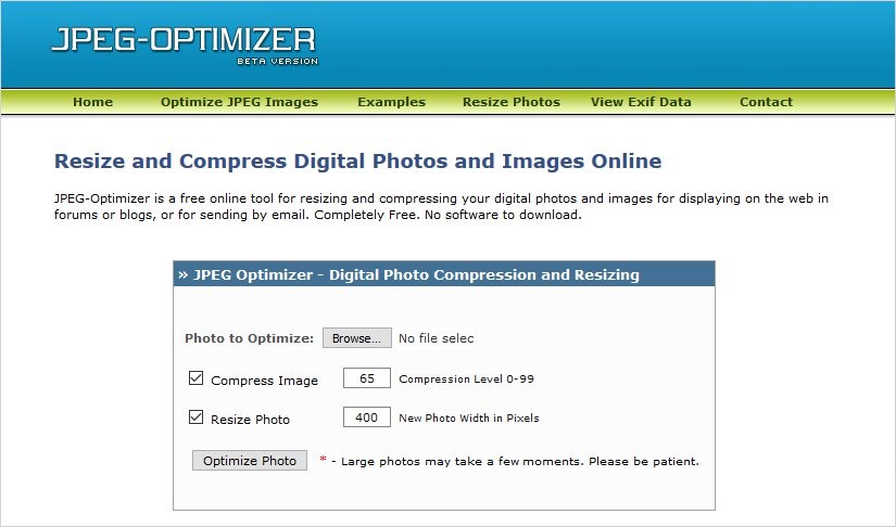 Cara Kompress Foto di Hp Melalui JPEG Optimizer