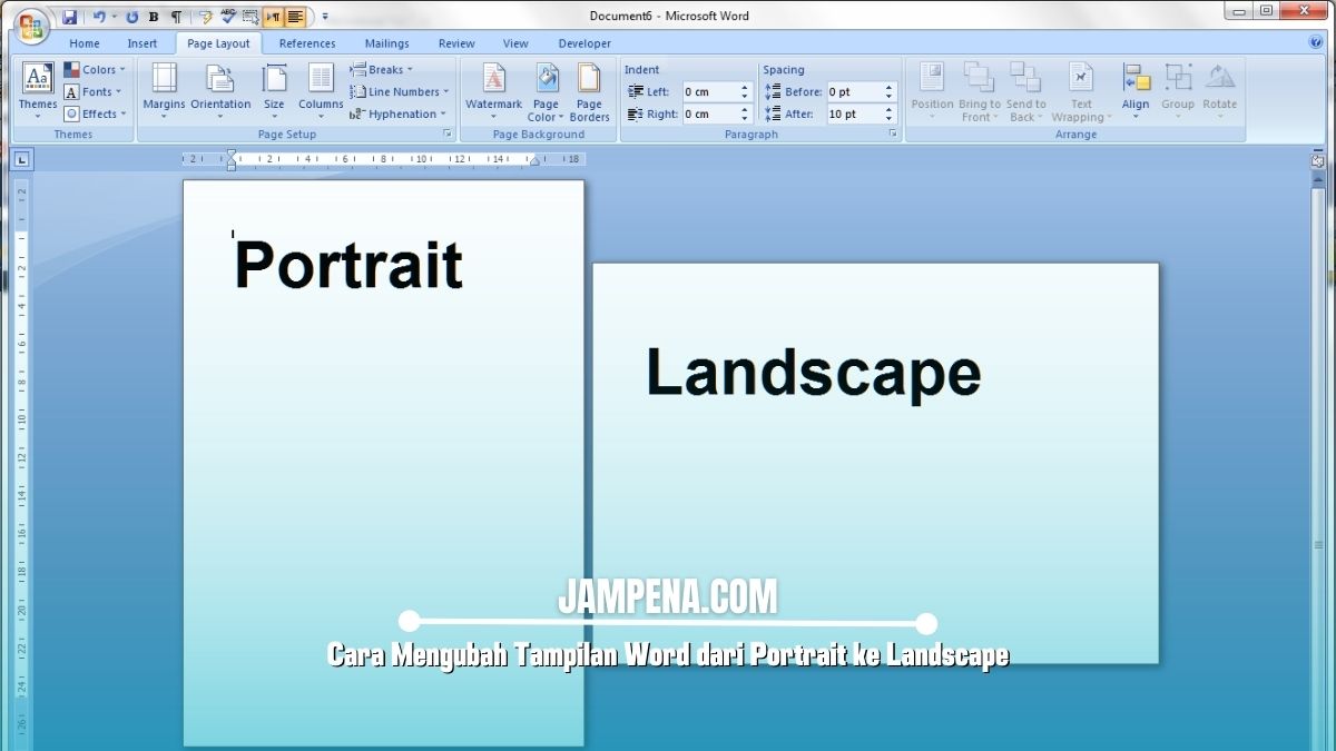 Cara Mengubah Tampilan Word dari Portrait ke Landscape